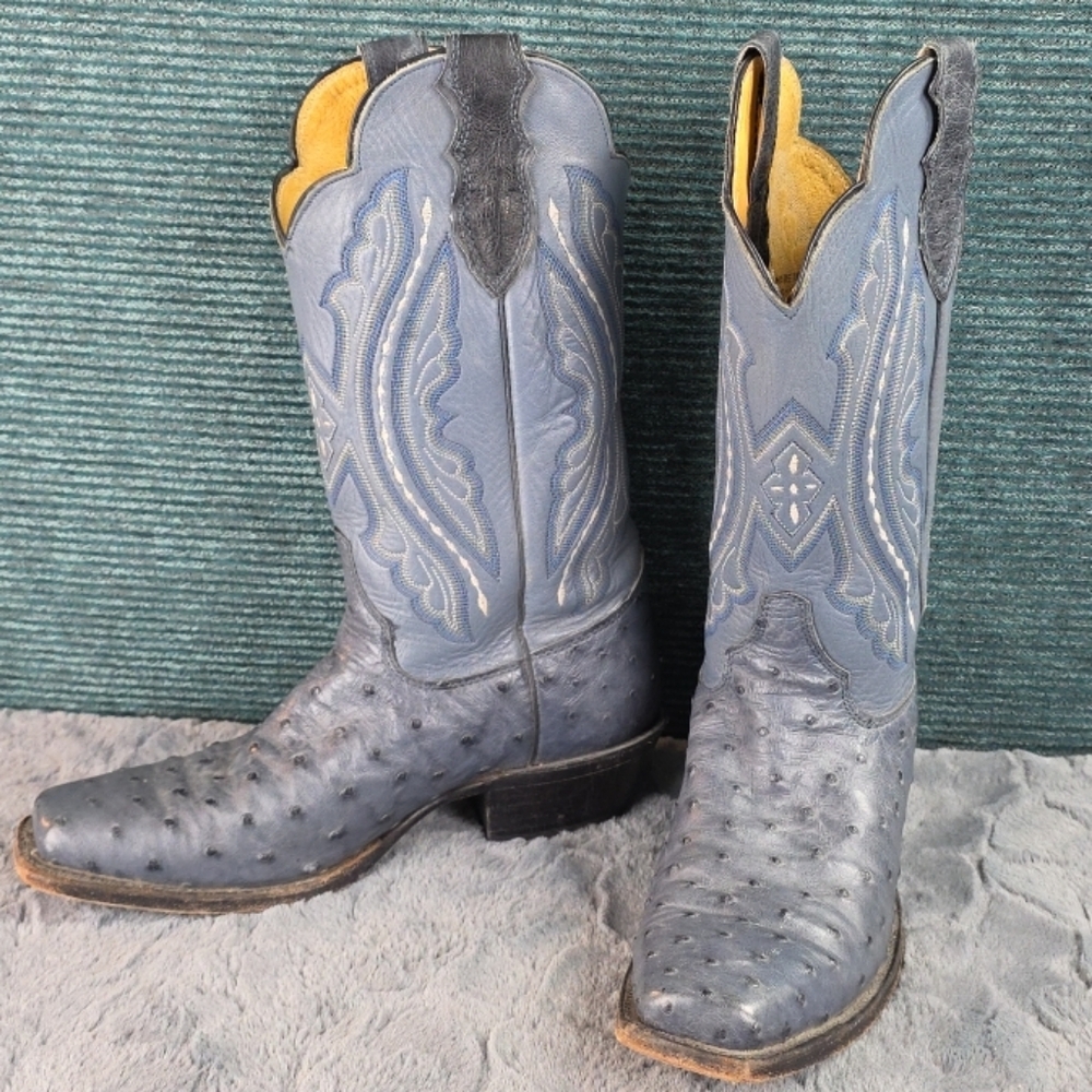 Justin Boots Blue and Black Heeled Boots